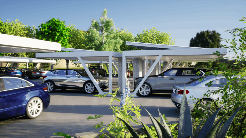 Abris voiture - Parking-avec-carport-solaire